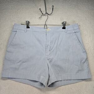 Lauren Ralph Lauren Blue and White Striped Shorts Women's Size 12 Cotton